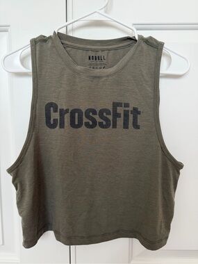 EUC NOBULL Olive CrossFit Cropped Tank Top Sz S